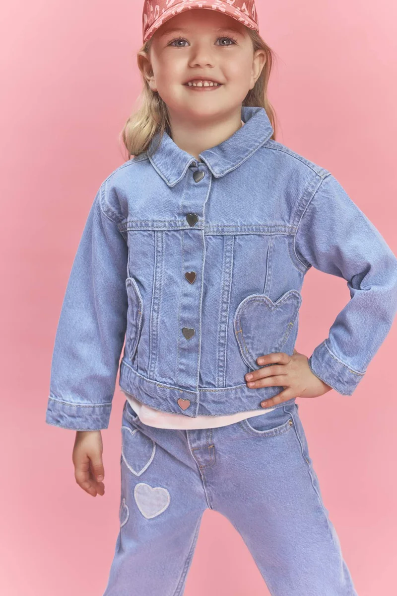 DeFacto Baby Girl Heart Pocket Denim Jacket
