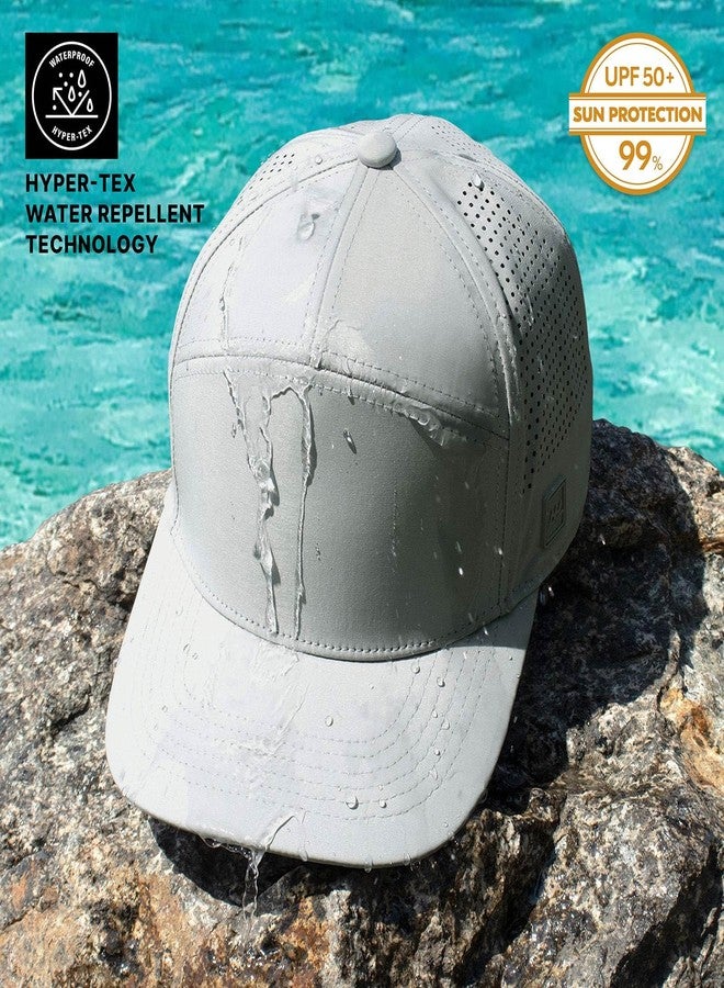 CHOK.LIDS Cooling Trucker Hat Performance Cooling Mesh Back Flat Bill Hat Waterproof Dry Baseball Cap Fitted Hats for Men (White) - Image 4