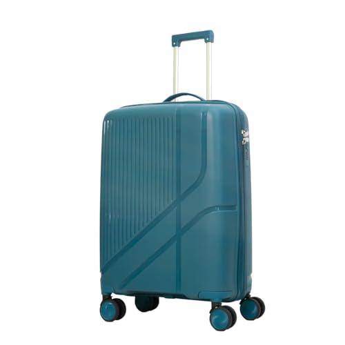TOURTIER Hard-Shell Luggage Trolley Bag with 360° Spinner Wheels, Large Capacity Travel Carry-On Suitcase (Style-2, Lakeblue, 20 INCH) - Image 1