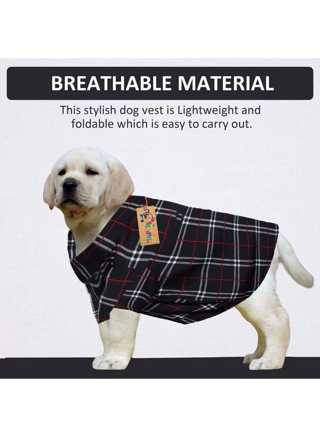 Western Era Super Soft Trendy Printed Shirt, Ultra Comfort Dog Apparel, Cotton Printed Breathable Basic Vest Dog Shirt, Lightweight Thin Shirt For Your Furies (Xlarge - 26 Inch) (Black Check Print) - Image 2