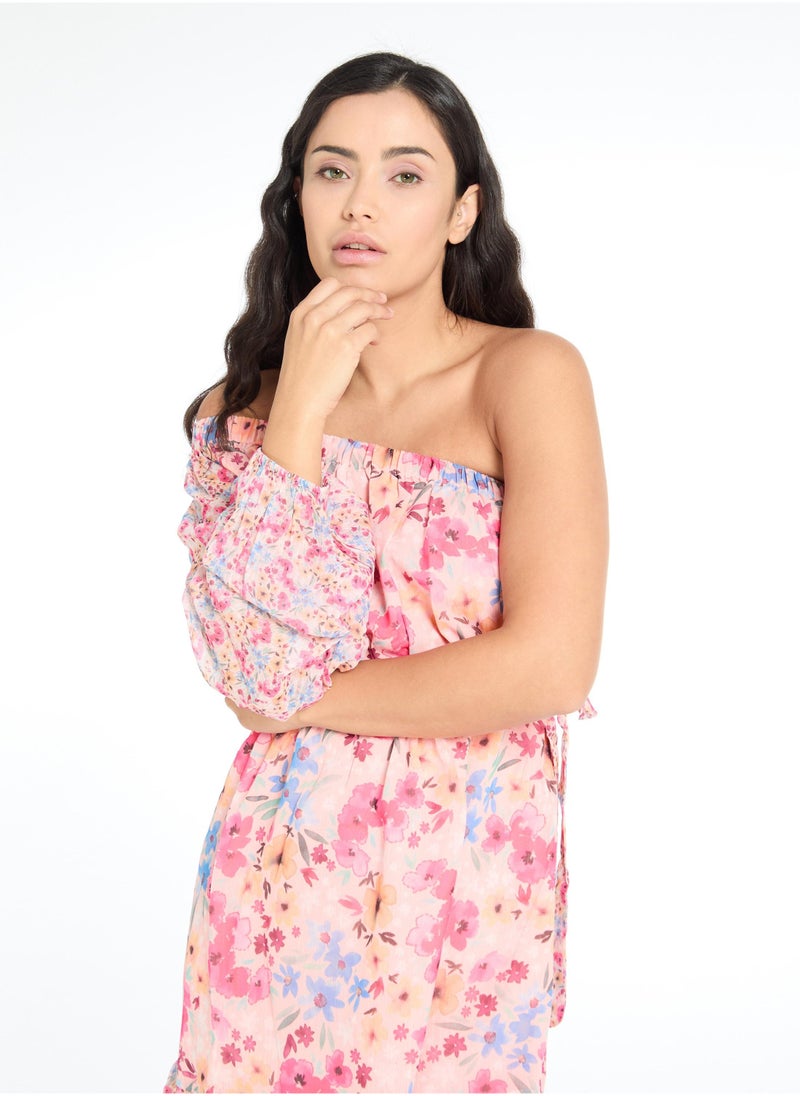 The Label Life Floral Chiffon One Shoulder Dress – Chic & Flowy  - Image 4