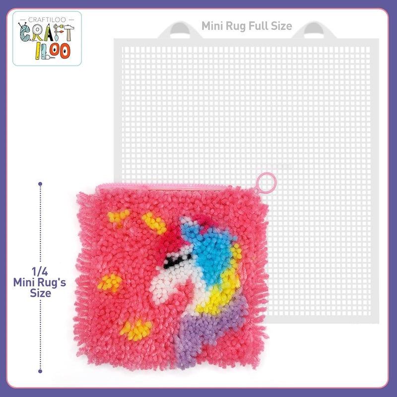 CRAFTILOO DIY Rug 3D Unicorn Pouch Latch Hook Kits for Kids Sewing Set for Girls Beginners Latchkits Ages 6-12 - Image 5