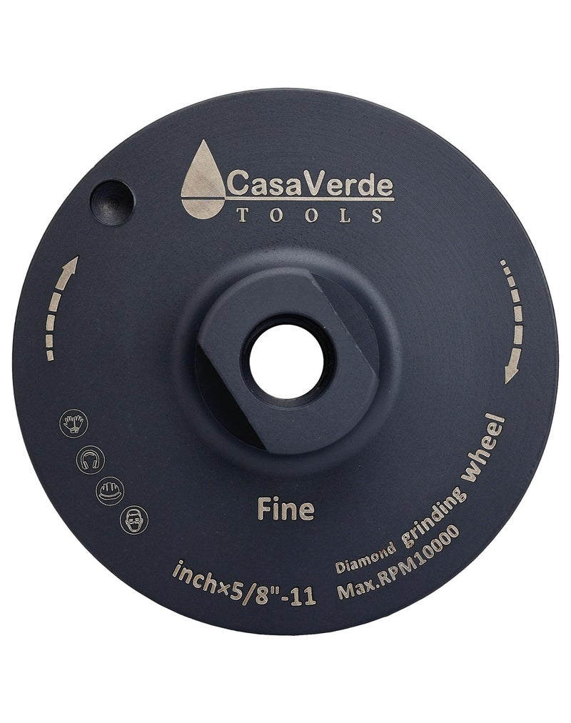 Casaverde Tools 4" Flat Resin Diamond Cup Wheelsï¼ŒDiamond Cup Wheels with 5/8â€œ-11 Thread for Graniteï¼ŒMarble and Engineered Stone - Image 2