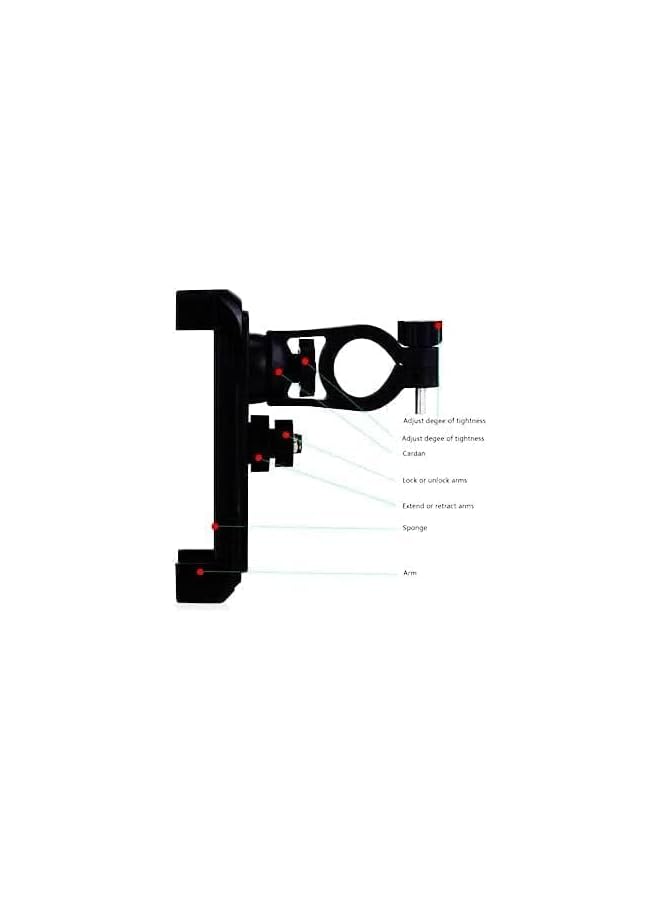 S-TOP Universal Bike Holder Rotating Bicycle Holder Motorcycle Cell Phone Cradle Mount Holder Mobile Phones (Black) - Image 3