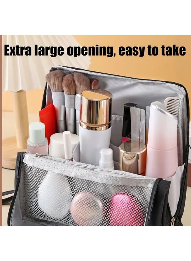 Large Capacity Travel Toiletry Bag Set With Storage Bottles Beige - Image 3
