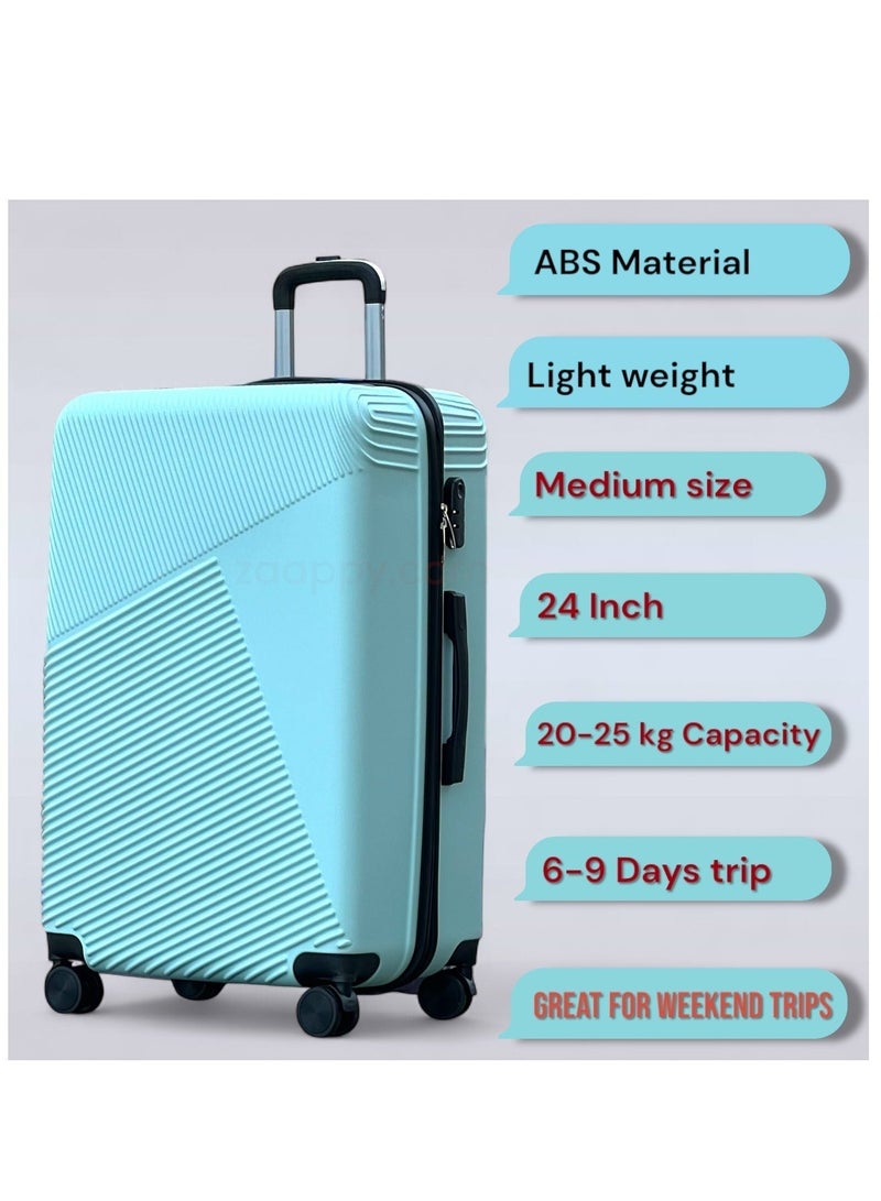 ZAAPPY Hard Shell Lightweight 24 Inch (20-25kg) Luggage, Smooth Wheels, Secured Locks - Image 4