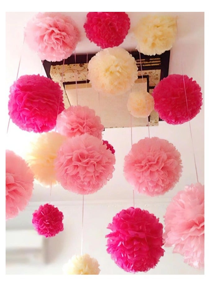 ديكورات زهور ورقية ملونة لحفلات اعياد الميلاد وحفلات الزفاف وحفلات استقبال المولود الجديد 8 قطع - Image 1