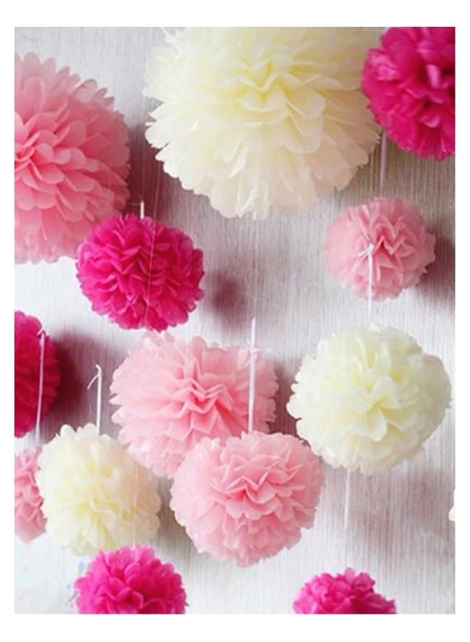 ديكورات زهور ورقية ملونة لحفلات اعياد الميلاد وحفلات الزفاف وحفلات استقبال المولود الجديد 8 قطع - Image 2