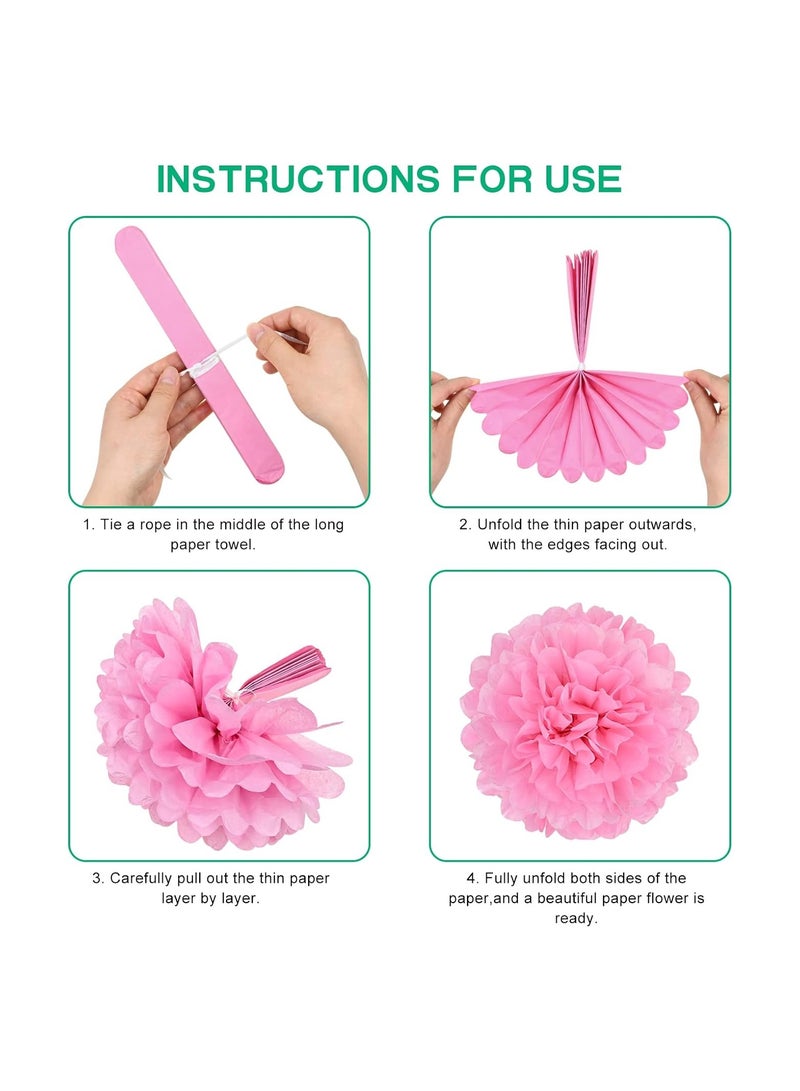 ديكورات زهور ورقية ملونة لحفلات اعياد الميلاد وحفلات الزفاف وحفلات استقبال المولود الجديد 8 قطع - Image 5