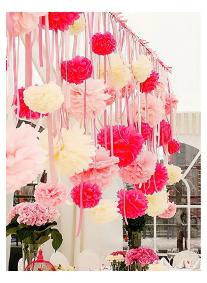 ديكورات زهور ورقية ملونة لحفلات اعياد الميلاد وحفلات الزفاف وحفلات استقبال المولود الجديد 8 قطع - Image 3