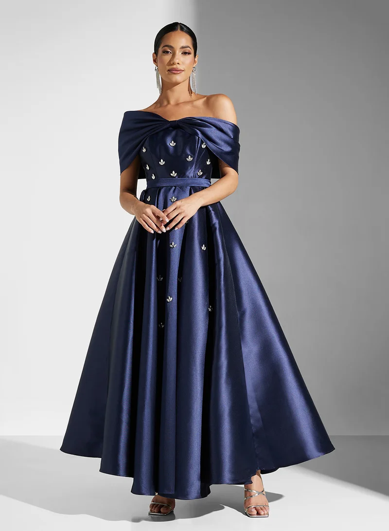 اكاديا فاشن OFF SHOULDER FIONKA TAFFETA DRESS 0813