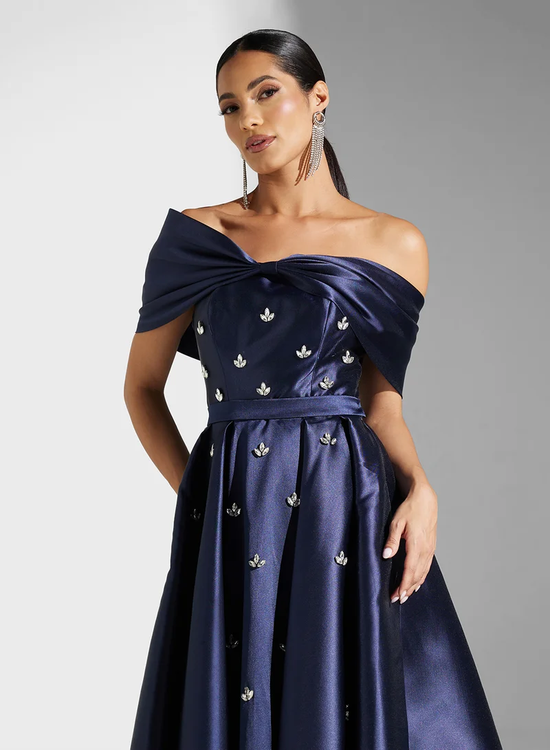 اكاديا فاشن OFF SHOULDER FIONKA TAFFETA DRESS 0813