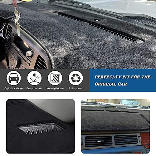 KEDAKEJI Black Dashboard Dash Board Cover Mat Carpet Compatible with 2007-2013 Chevrolet Silverado GMC Sierra - Image 2