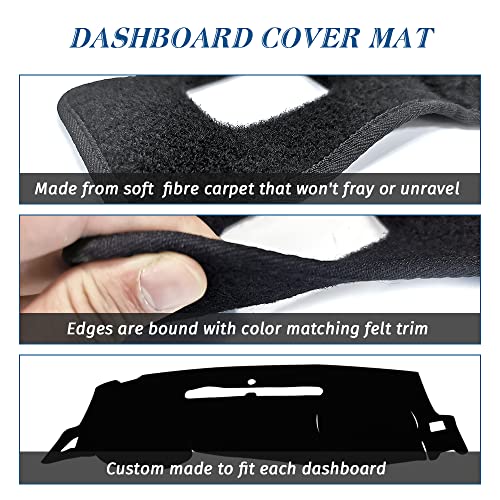 KEDAKEJI Black Dashboard Dash Board Cover Mat Carpet Compatible with 2007-2013 Chevrolet Silverado GMC Sierra - Image 3