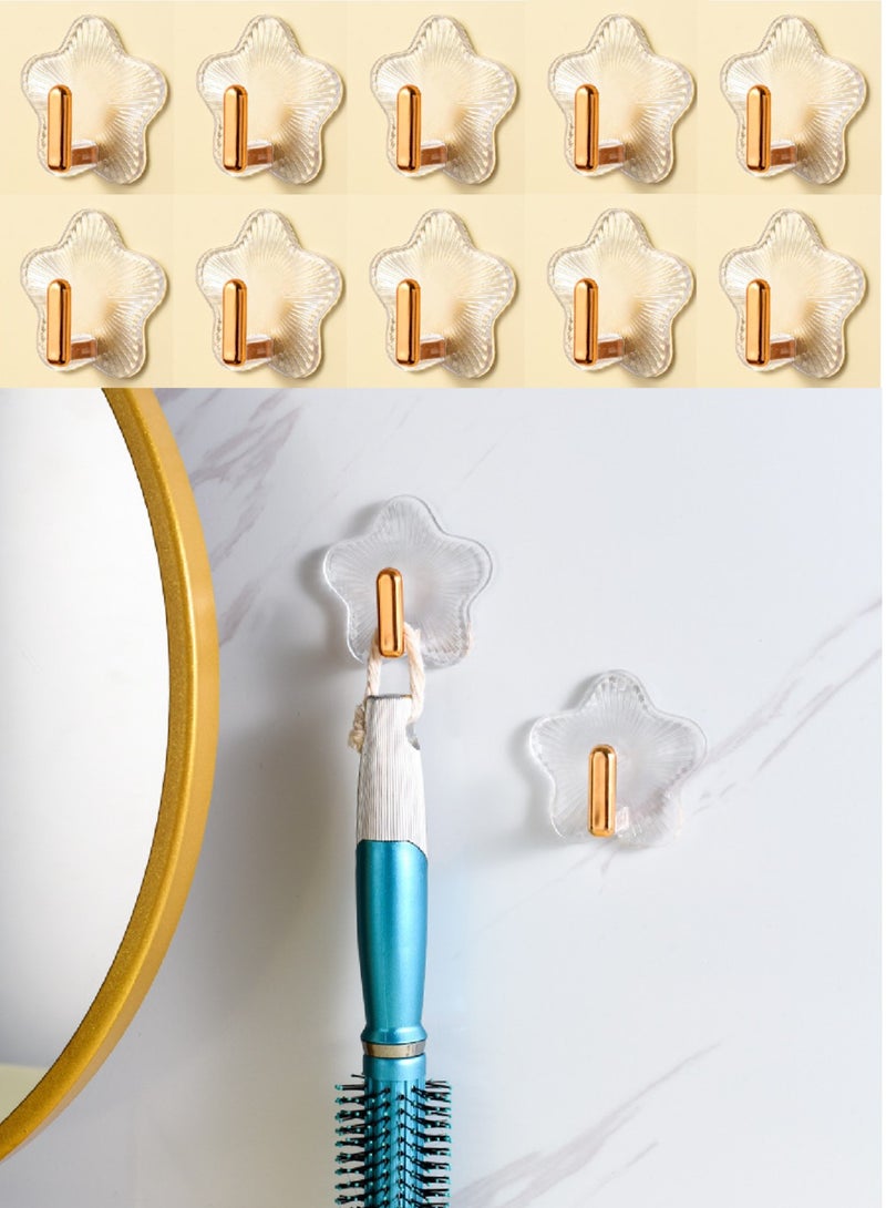 10pcs Self Adhesive Hangers Hooks Waterproof Adhesive Wall Hooks Heavy Duty Wall Hangers Without Nails for Hanging for Home Kitchen Bathroom Office  - Image 1