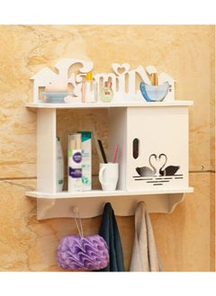 NAFEH Family Multifunction Wall Shelf Bathroom Square Wall Mounted Storage Box For Cosmetic & Toiletry Organization  - Image 1