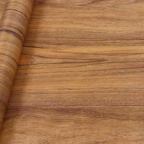 WISDOM Self Adhesive Vinyl Wood Grain Wallpaper for Furniture Vinyl Stickers Wooden Door Desktop Wall Papers Kitchen-Cupboard/Shelf Liner Sheet (24 x 140 Inch,Grain 01 - Image 2