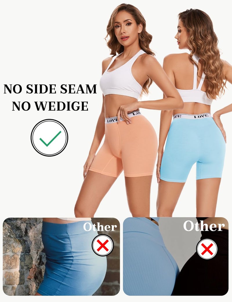 ALLBASE Womens Boxer Briefs Soft Modal High Waisted Boy Shorts Underwear for Women Anti Chafing Undershorts Multicolor X-Small Pack of 4 - Image 2