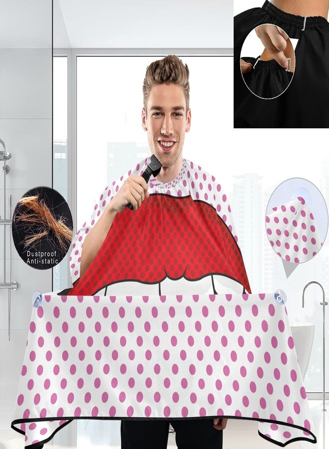 visesunny Barber Cape Sexy Lip Dot Polyester Hair Cutting Salon Cape Apron Anti-Static Haircut Water-Resistant Shaving Cloth Beard Shaving Bib Hairdressing Cape - Image 3