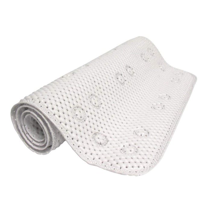 BATHTUB AND SHOWER SOFT WAFFLE CUSHIONED TEXTURE SPA BATHROOM SHOWER AND BATH MAT NON SLIP 275 X 16 WITH SUCTION CUPS AND DRAIN HOLES