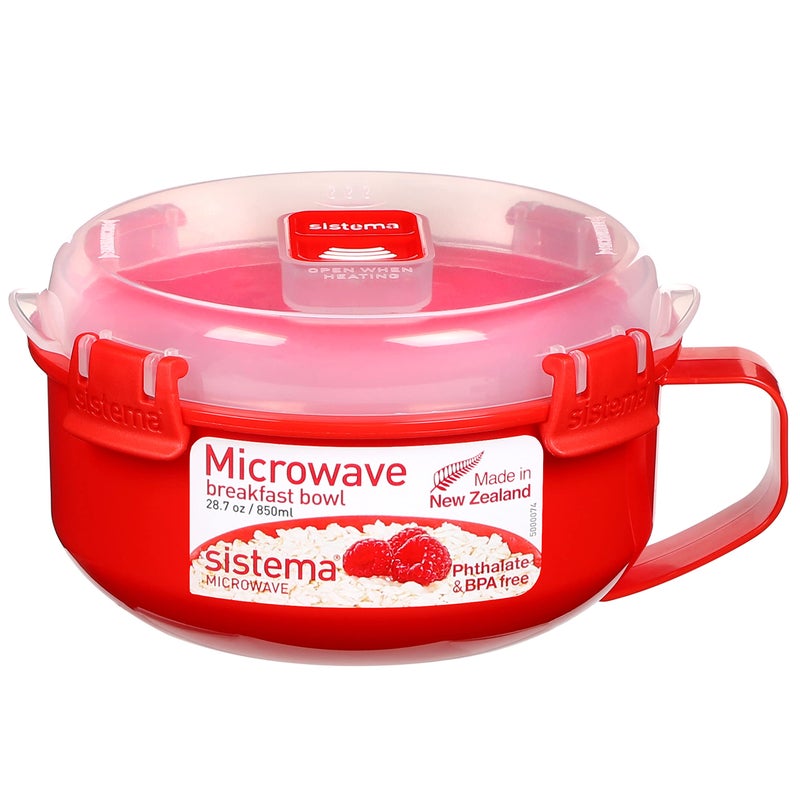 Sistema Microwave collection Plastic Breakfast Bowl  287oz850ml  Red