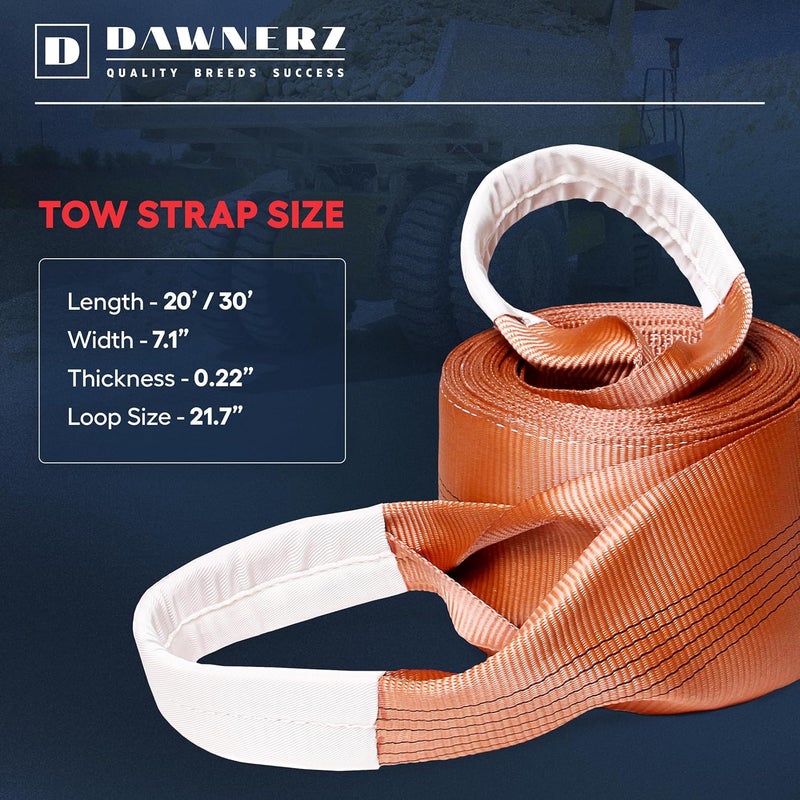 Dawnerz Heavy Duty Tow Strap 20 ft 110000 lbs - Towing Rope for Trucks and Buses - Image 3