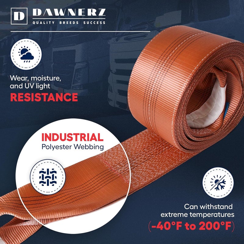 Dawnerz Heavy Duty Tow Strap 20 ft 110000 lbs - Towing Rope for Trucks and Buses - Image 4