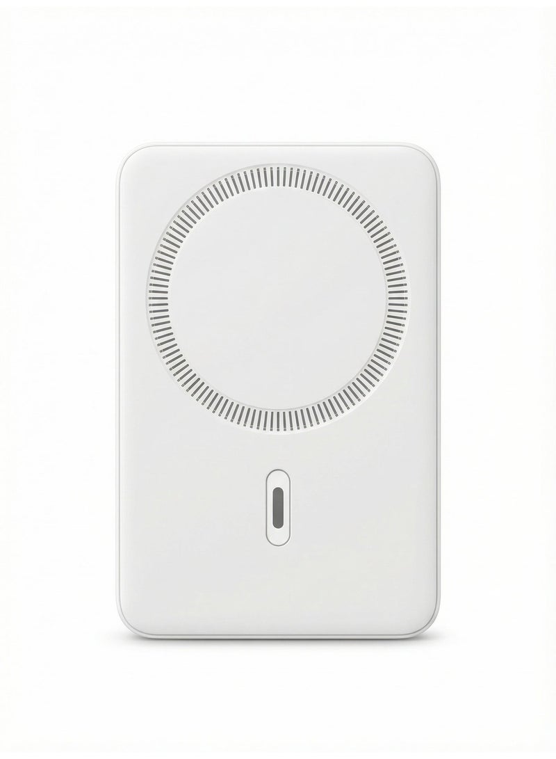 Pixel Essentials Magnetic Power Bank 5000mAh – Wireless Magnetic Charging, Slim & Lightweight Battery Pack – White - Image 3