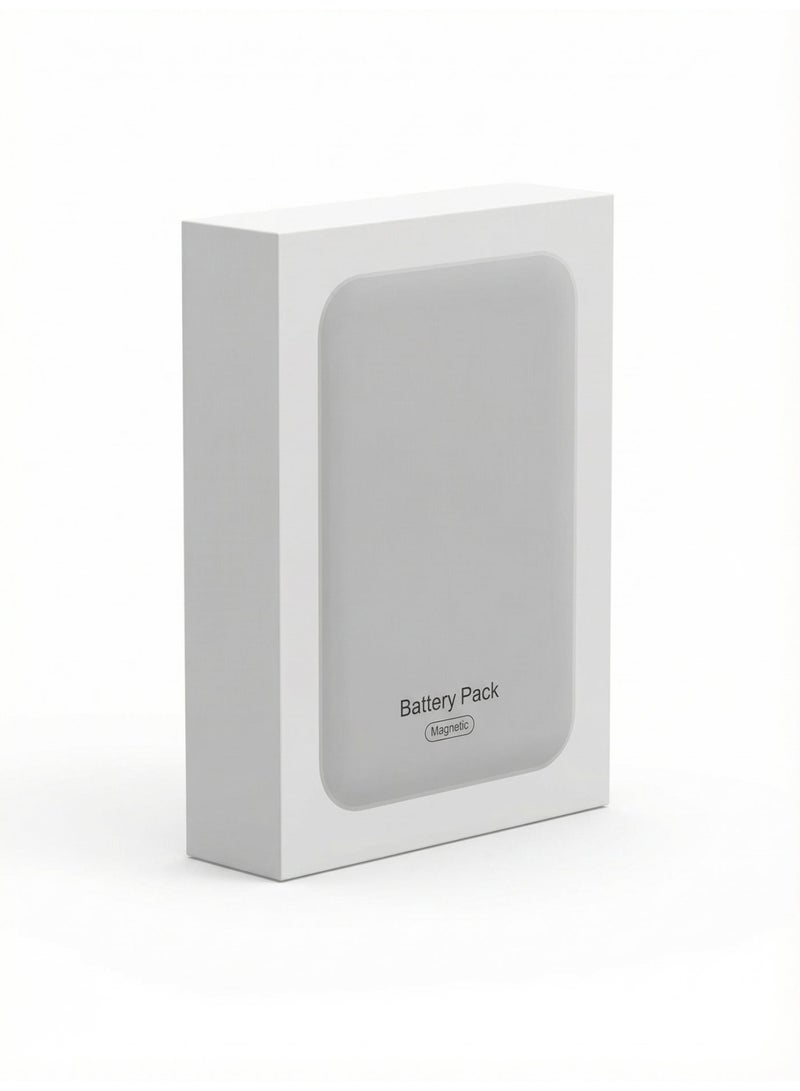 Pixel Essentials Magnetic Power Bank 5000mAh – Wireless Magnetic Charging, Slim & Lightweight Battery Pack – White - Image 1