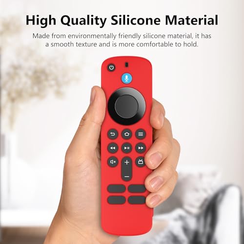RAYA Silicone TV Remote Cover Compatible with All New Fire TV Stick 4k & Fire Tv Stick HD Remote 2025 Model Protective Case with Lanyard (Red) - Image 3