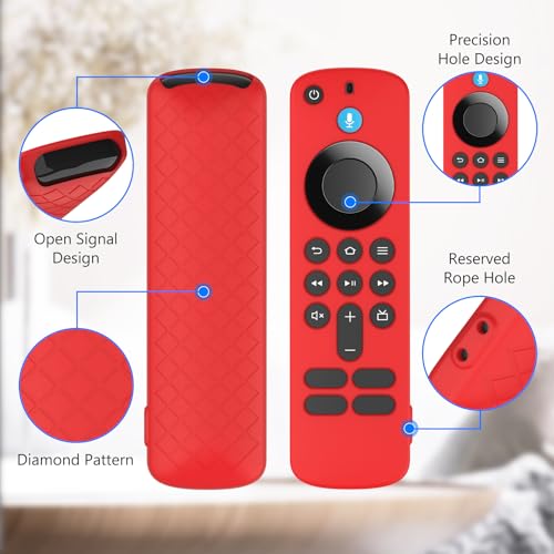 RAYA Silicone TV Remote Cover Compatible with All New Fire TV Stick 4k & Fire Tv Stick HD Remote 2025 Model Protective Case with Lanyard (Red) - Image 4