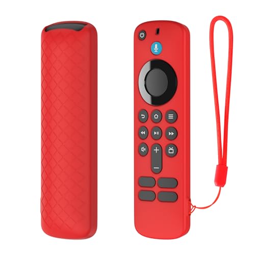 RAYA Silicone TV Remote Cover Compatible with All New Fire TV Stick 4k & Fire Tv Stick HD Remote 2025 Model Protective Case with Lanyard (Red) - Image 1