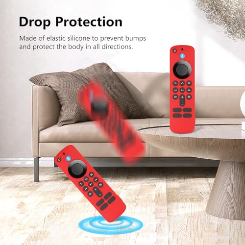 RAYA Silicone TV Remote Cover Compatible with All New Fire TV Stick 4k & Fire Tv Stick HD Remote 2025 Model Protective Case with Lanyard (Red) - Image 5