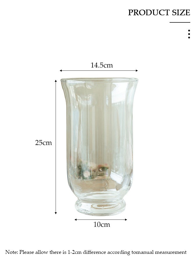 DUNISO Clear Glass Vase, Modern Decorative Vase, Large Irregular Shape Vintage Flower Vase, Minimalist Ins Style Embossed Glass Vase for Wedding Table Decorations Centerpieces, Living Room, Dining Table, Mantle, Shelf, Wedding, Office, Entryway - Image 2