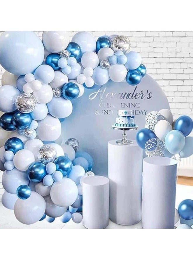 Generic - First Birthday Decorations For Boys, Blue Garland Balloon, Blue Happy Birthday Banner And 36 Inch Number One With Crown, 129 Pcs Baby Boy First Birthday Decorations Set - Image 1