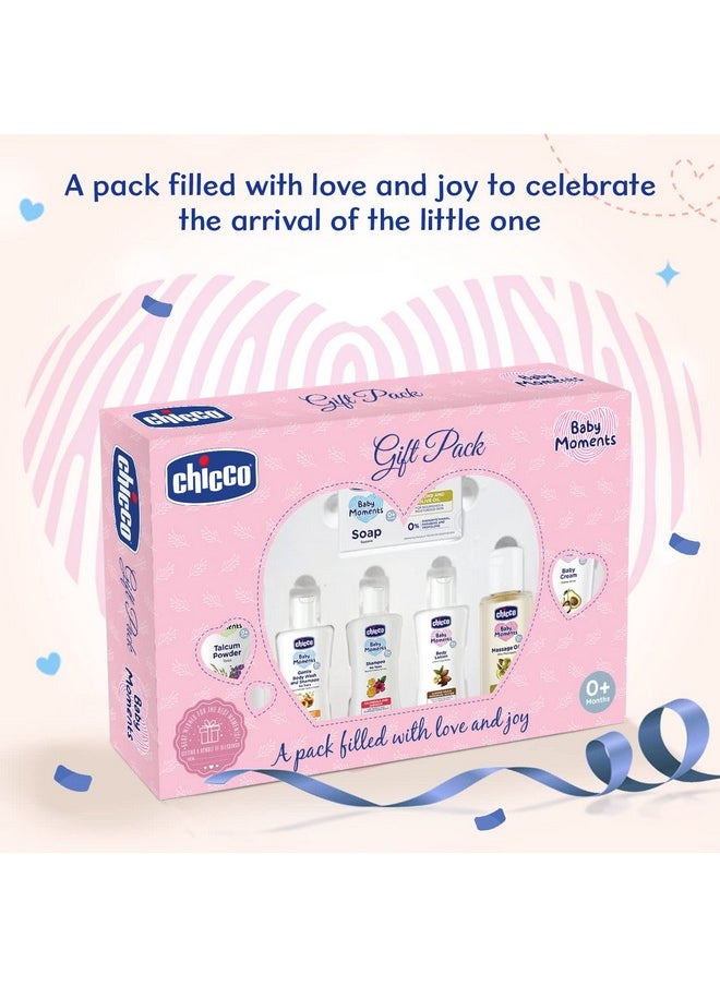 Chicco Chicco Baby Moments Baby Caring Gift Pack (Pink) with 7 Baby Skincare & Haircare Products | Baby Care Gift Set for Newborn Baby Shower, New Parents, and Birthdays | Phenoxyethanol Free  - Image 3