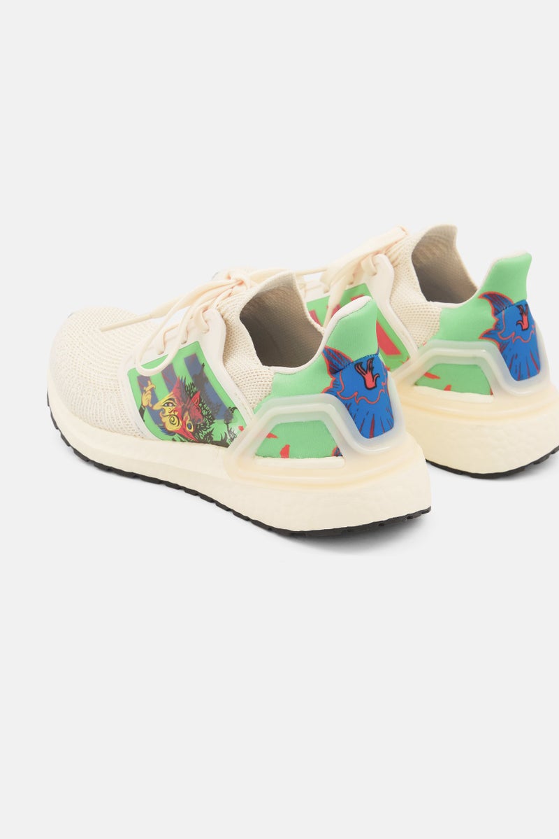 Adidas Kids Boy Sea City Pack Graphic Print Lace Up Running Shoes, Cream Combo - Image 2