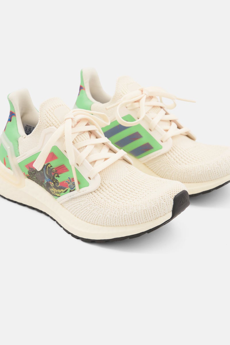 Adidas Kids Boy Sea City Pack Graphic Print Lace Up Running Shoes, Cream Combo - Image 3