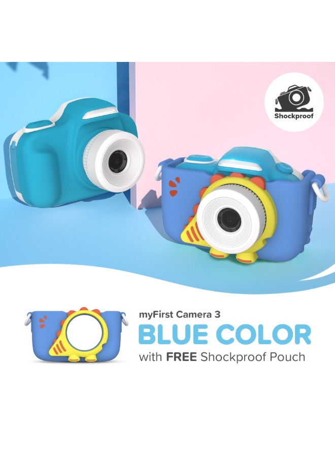 myFirst Camera 3 | Kid's HD Digital Camera w/ Shock-proof case, Dual Lens 5MP/12MP/16MP, 1080P HD Video Recording, 2.0" Color Display w/ ShockProof Case, Portable & Easy to Use - Blue  - Image 2