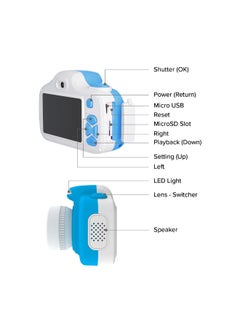 myFirst Camera 3 | Kid's HD Digital Camera w/ Shock-proof case, Dual Lens 5MP/12MP/16MP, 1080P HD Video Recording, 2.0" Color Display w/ ShockProof Case, Portable & Easy to Use - Blue  - Image 4