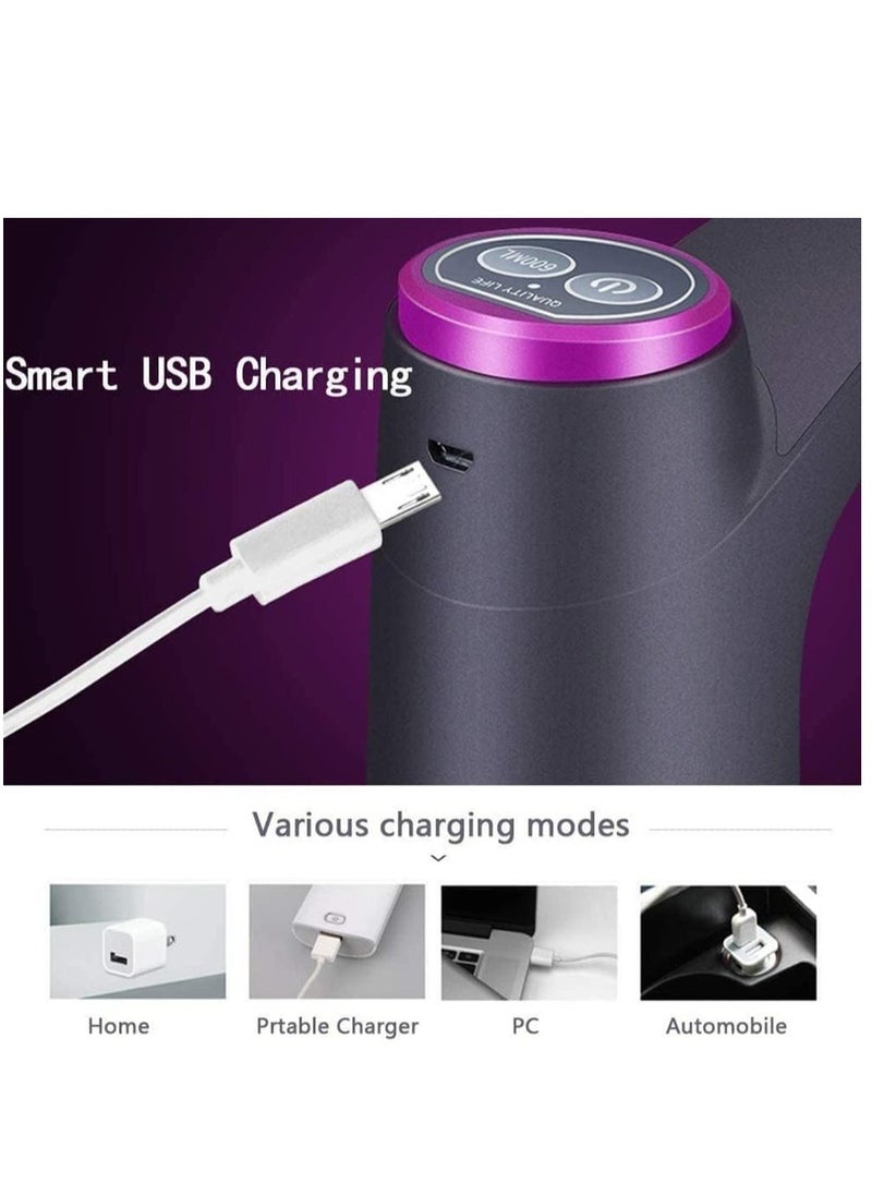 ELTRAZONE مضخة زجاجة الماء، مضخة ماء لزجاجة سعة 5 جالون، مضخة ماء زجاجة بشحن USB، مضخة مياه شرب أوتوماتيكية لزجاجة سعة 3-5 جالون، موزع مياه محمول للمنزل والمكتب - Image 4