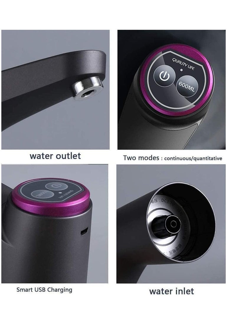 ELTRAZONE مضخة زجاجة الماء، مضخة ماء لزجاجة سعة 5 جالون، مضخة ماء زجاجة بشحن USB، مضخة مياه شرب أوتوماتيكية لزجاجة سعة 3-5 جالون، موزع مياه محمول للمنزل والمكتب - Image 5