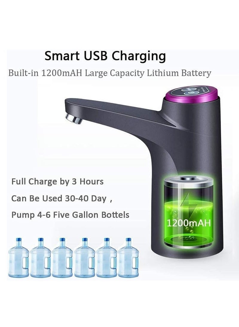 ELTRAZONE مضخة زجاجة الماء، مضخة ماء لزجاجة سعة 5 جالون، مضخة ماء زجاجة بشحن USB، مضخة مياه شرب أوتوماتيكية لزجاجة سعة 3-5 جالون، موزع مياه محمول للمنزل والمكتب - Image 2