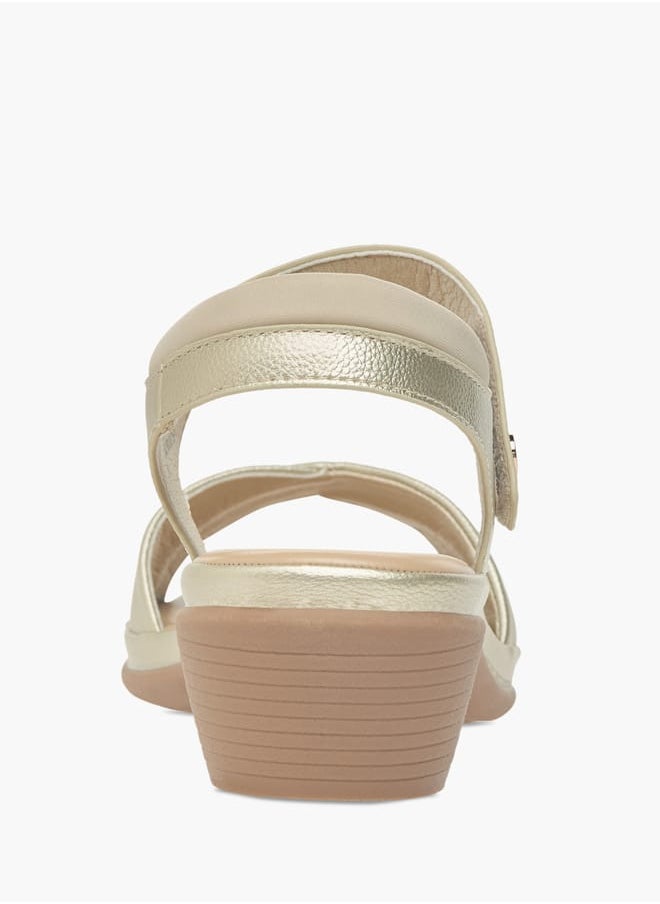 Le Confort Women Solid Block Heel Sandals with Hook and Loop Closure  - Image 5