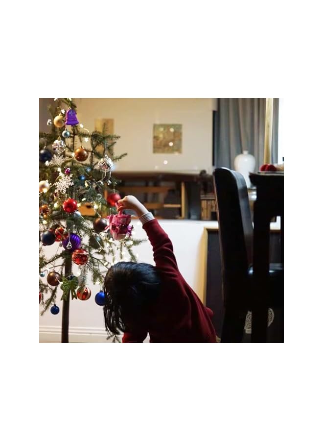 The Bros 60-70PCS Christmas Balls Ornaments Set, Colorful Shatterproof Plastic Decorative Baubles for Xmas Tree Decor Holiday Wedding Party Decoration with Ropes, Christmas Hanging Balls. (A) - Image 3