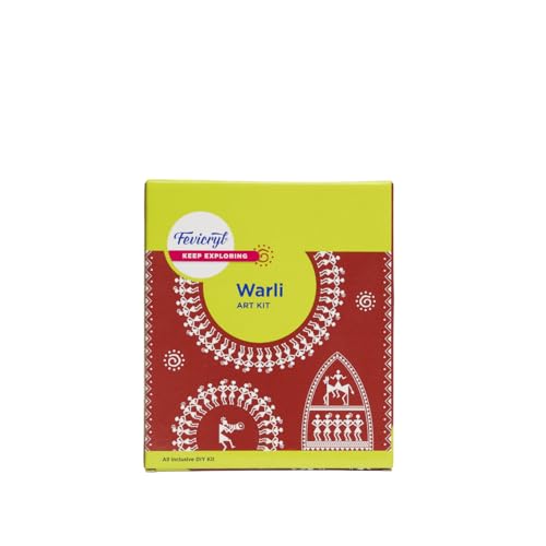 Fevicryl Warli Mini Art Kit | All-Inclusive DIY Kit of Wooden Plank with Hook, Acrylic Colours, Brush | for Artists, Students, Hobbyists & Gifting | Ideal for Age 14 + - Image 1
