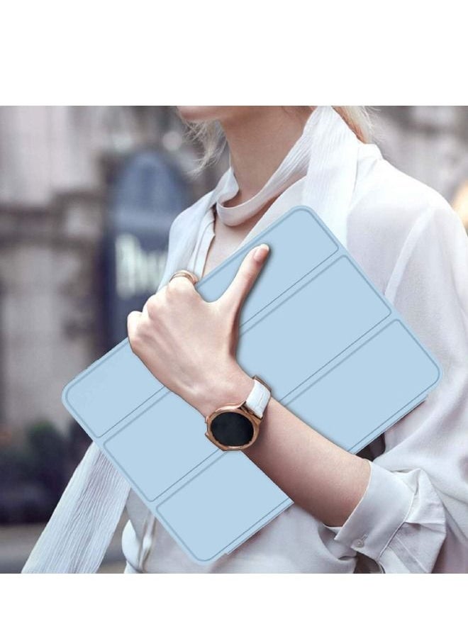 iPad Air 5th Generation Case 2022/iPad Air 4th Generation Case 2020 10.9 Inch with Pencil Holder, Support Touch ID and Auto Wake/Sleep, Trifold Stand Smart Case (Sky Blue)