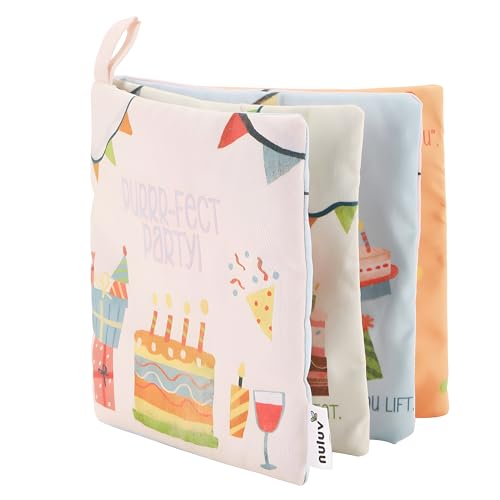 Nuluv Infant Perfect Party Playbook - Squeaker and Rattle Cloth Book Enable Joyful Sounds for Baby 3 Months+, Multicolor - Image 1