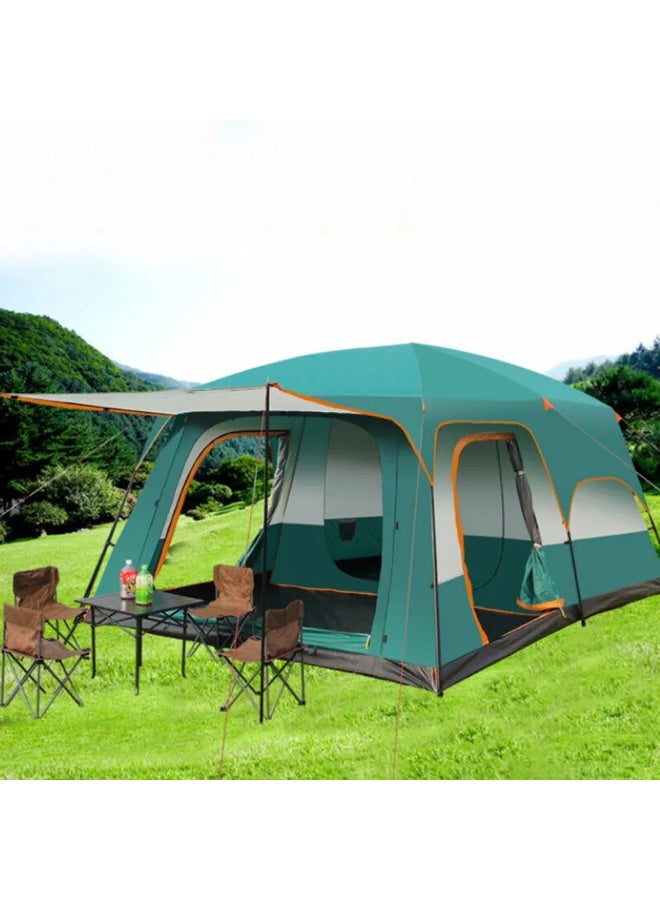 توبيز خيمة تخييم خارجية مزدوجة الطبقات من توبي الجديدة، تتسع من 8 إلى 12 شخصًا، غرفة نوم وغرفة معيشة، كابينة عائلية (أخضر) - Image 1