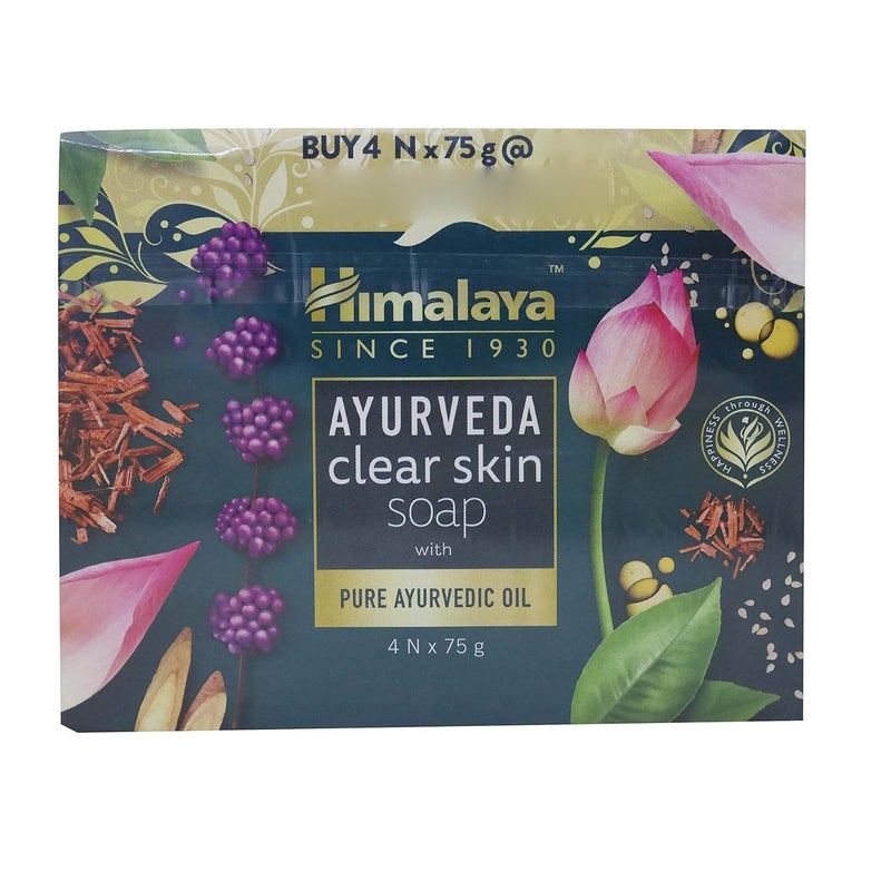 Himalaya Ayurveda Clear Skin Soap 75g Pack of 4 - Image 1